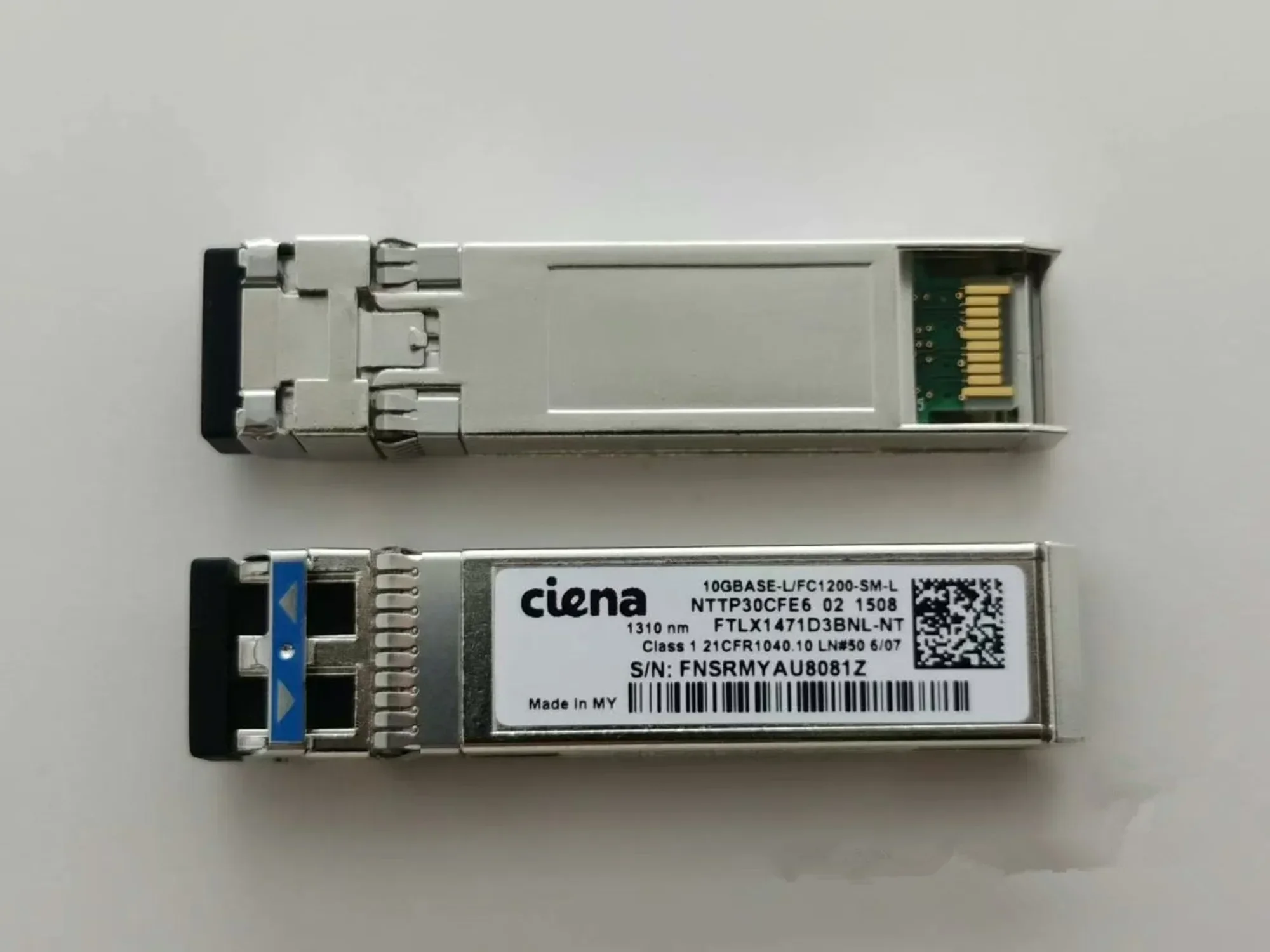 

Ciena 10G 1310NM SFP Transceiver FTLX1471D3BNL-NT NTTP30CFE6 10GBASE Fiber Optical Module
