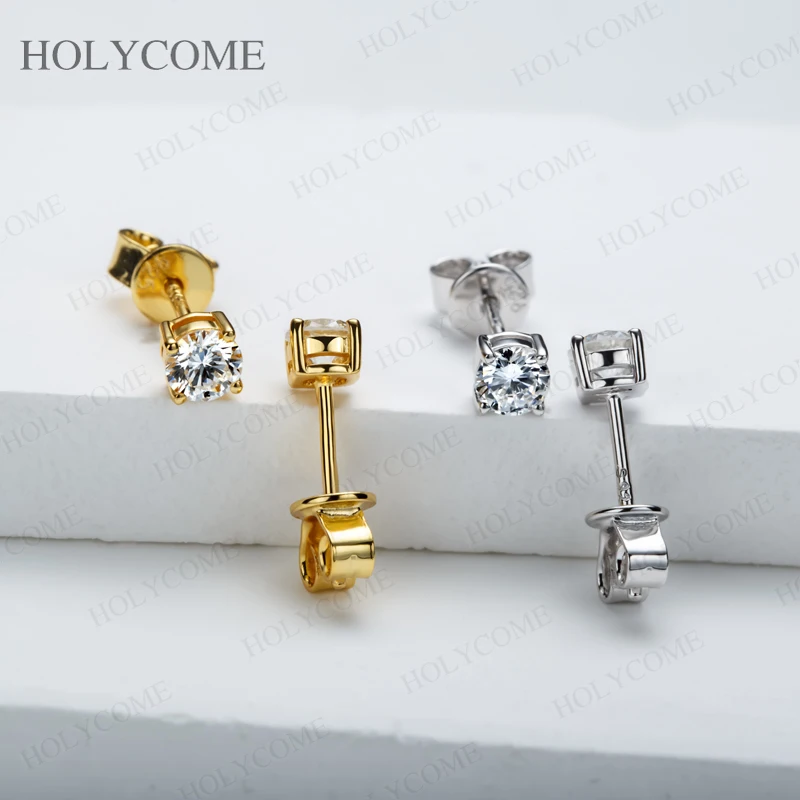 0,2-0,4 Karat im Labor gezüchteter Diamant, 4 Krappen, Schraubverschluss-Ohrringe für Damen, Ohrstecker aus 925er Sterlingsilber, Modeschmuck, Jubiläumsgeschenk – Detail 3