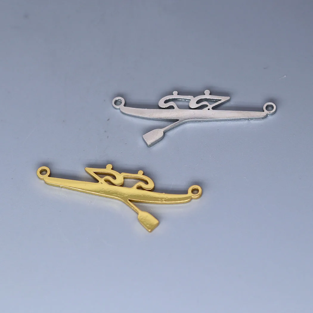 3pcs Kayaking Rowing Pair Charm Pendants Making DIY Stainless Steel Handmade Finding Jewelry