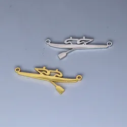 3pcs Kayaking Rowing Pair Charm Pendants Making DIY Stainless Steel Handmade Finding Jewelry