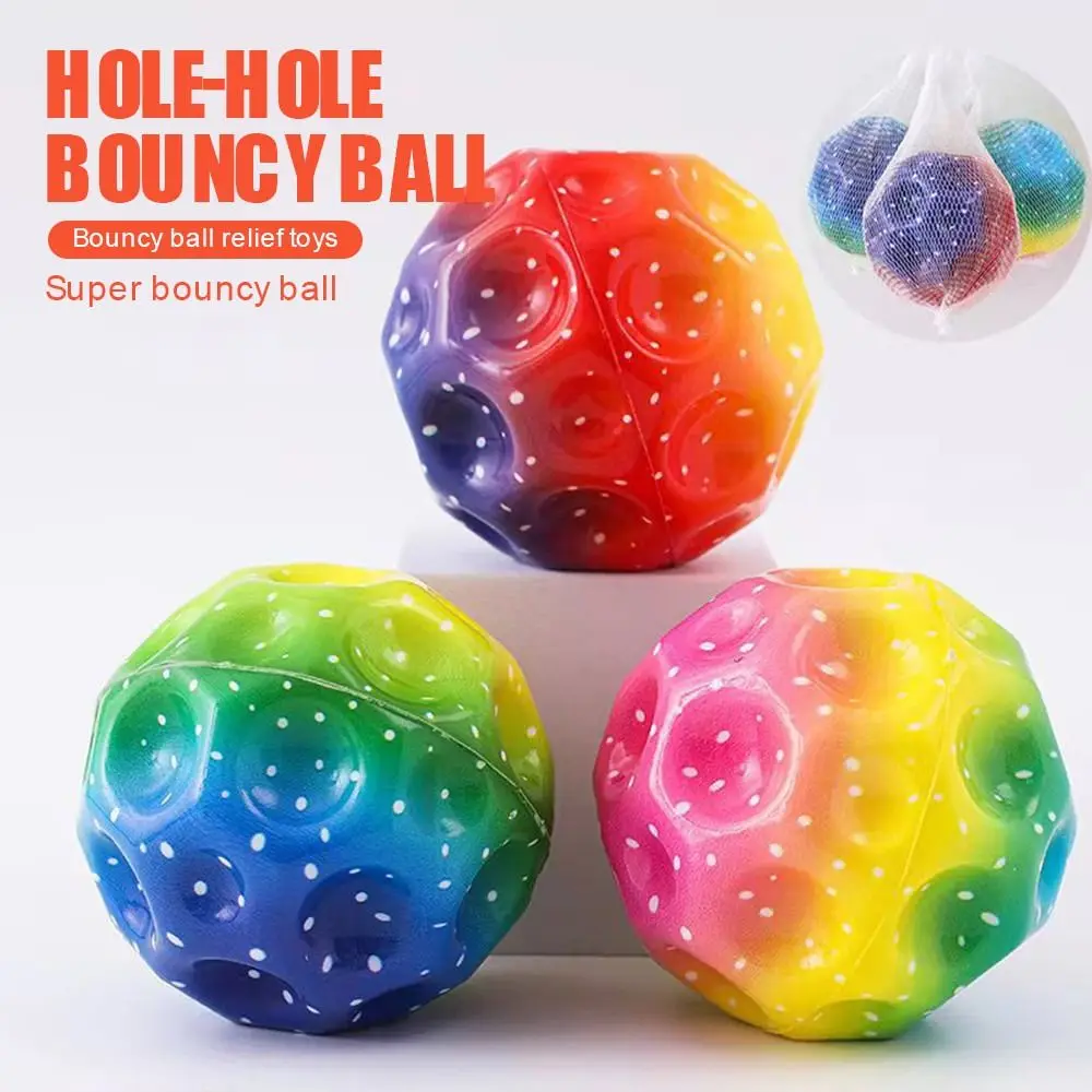 Fashion Colorful Bouncy Balls with Wristband Rubber Wrist Ball High Elasticity Rubber Hand Ball