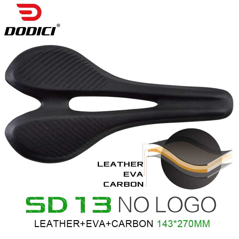 

DODICI 148g Leather Carbon No Logo Saddle Ultralight Road Bike MTB Cycling Bicycle Seat