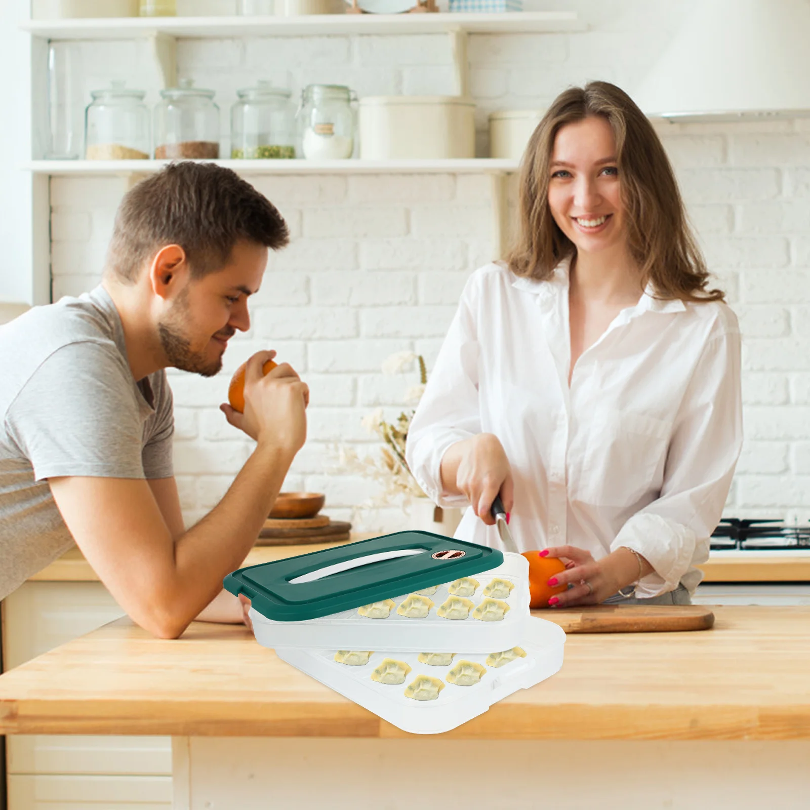 

2-Layer Refrigerator Dumpling Storage Box Freshness Keeper for Wonton Noodle Bun Organizer Food Container Freezer Safe