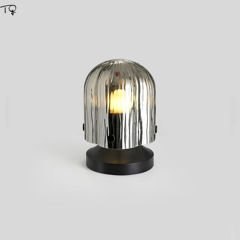 الإيطالية الحد الأدنى جو رومانسي الفطر مصباح طاولة زجاجي LED E27 باوهاوس الفن ديكور مكتب ضوء السرير غرفة نوم مقهى