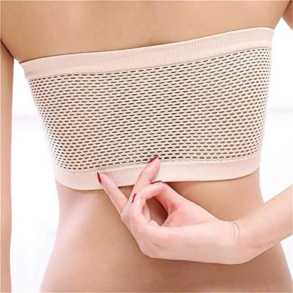 Invisible Sports Push Up Bra Solid Color Women Breathable Strapless Hollow Back Bra Sport Tube Top Seamless Chest Wrap Underwear image 6