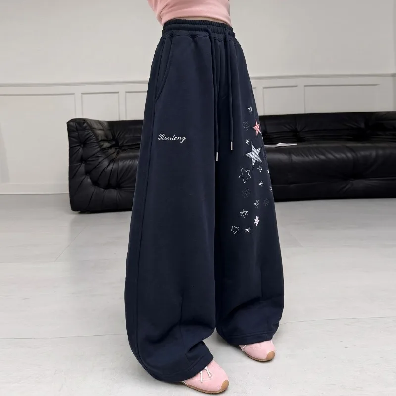 Kinder Mädchen Herbst Jogginghose UNITIM Teenager Mädchen Sternenmuster Lässige Sporthose Locker Sitzend mit Elastischem Bund 4-14 Jahre Junior Mädchen Hosen – Detail 10