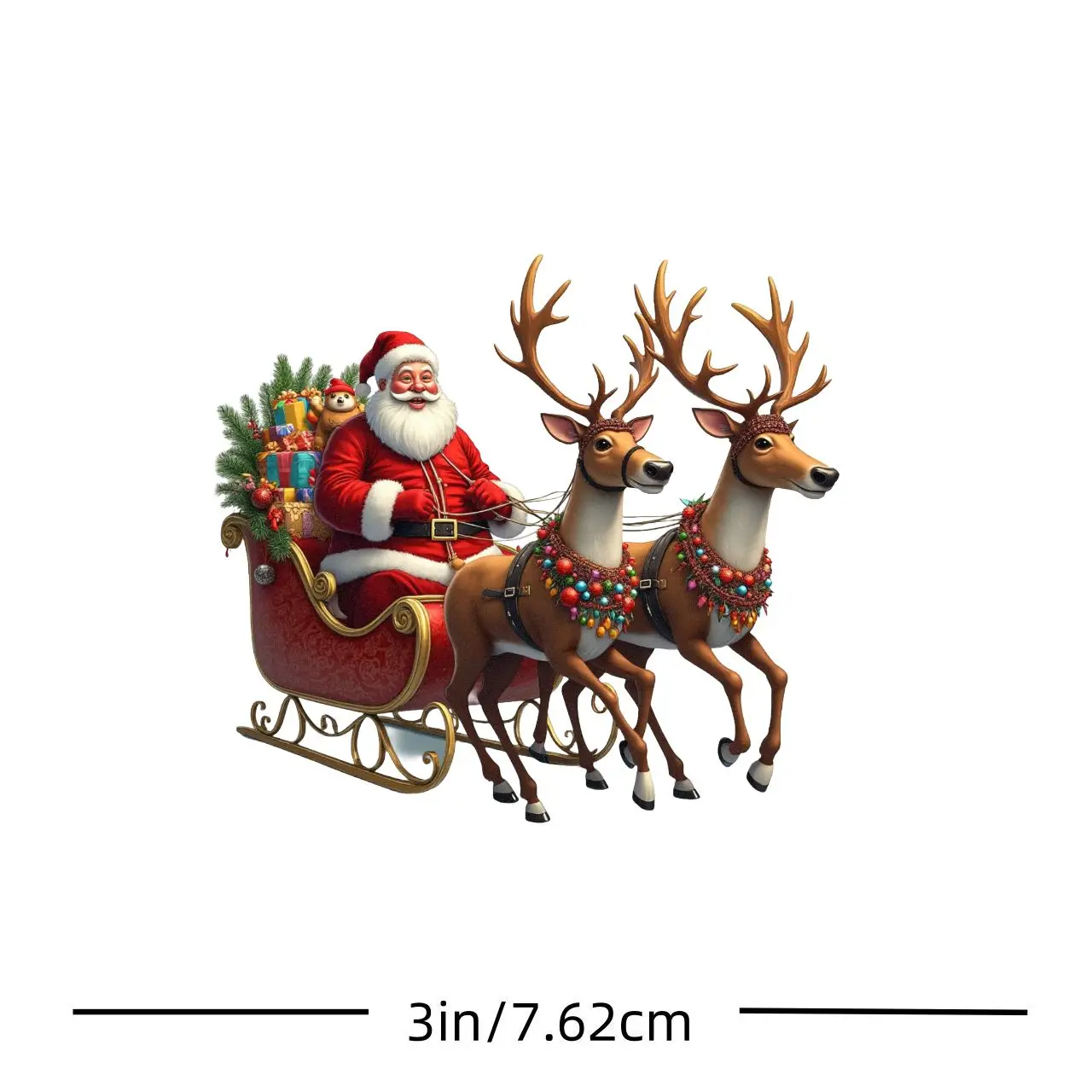 Santa Claus Reindeer Sleigh Christmas Sticker Vinyl Decal Car Window Bumper Laptop Luggage Holiday Decor