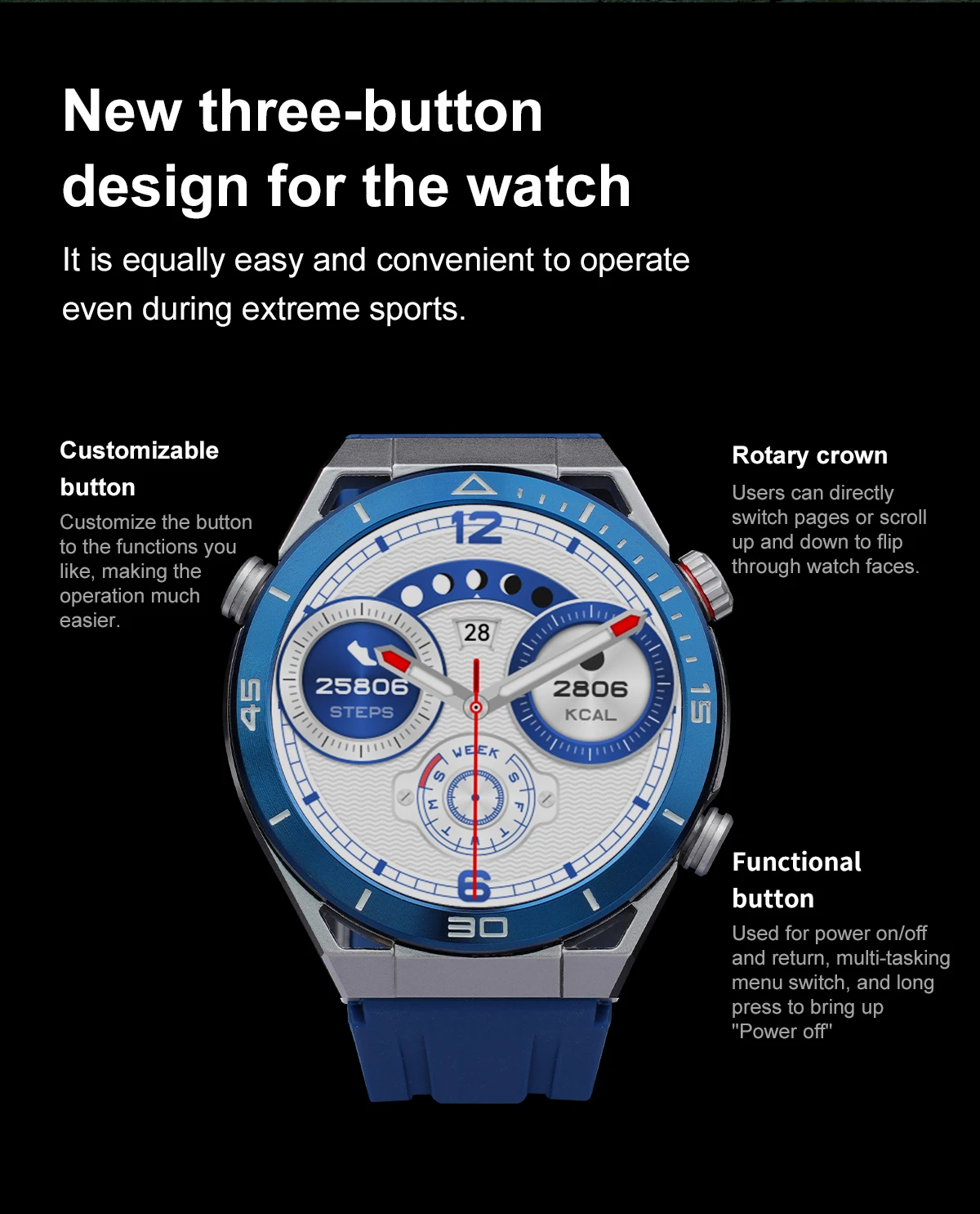 Vwar Ultra Mate Business Smart Watch Men Bluetooth Call Compass 100+ Sport Modes Smartwatch Waterproof Watches for Huawei IOS