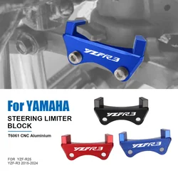 YZF R25 R3 Motorcycle Accessories Steering Limiter Blocks Direction Stopper For Yamaha YZF-R25 YZF-R3 2020 2021 2022 2015-2024