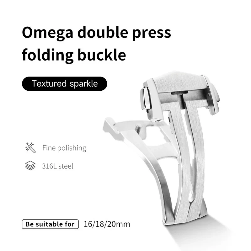 مشبك فراشة نشر سريع الإصدار لساعة أوميغا 316L تصميم أصلي من الفولاذ ملحقات مشبك قابل للطي