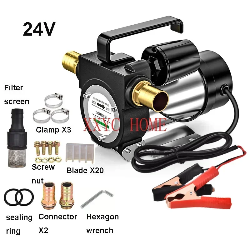 220V Electric DC 12V 24V Oil Pump Self Priming 50L/min Single Turn Electric Pumping Pump Small Fuel Dispenser 580W