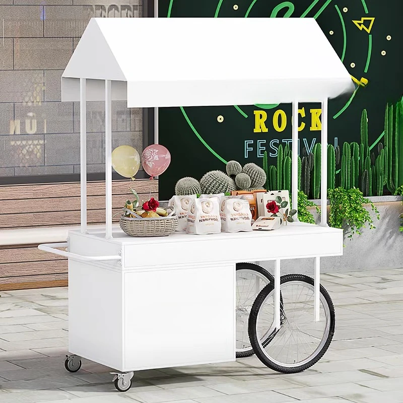 Flutuador de ferro forjado, carro de barraca, expositor móvel multifuncional