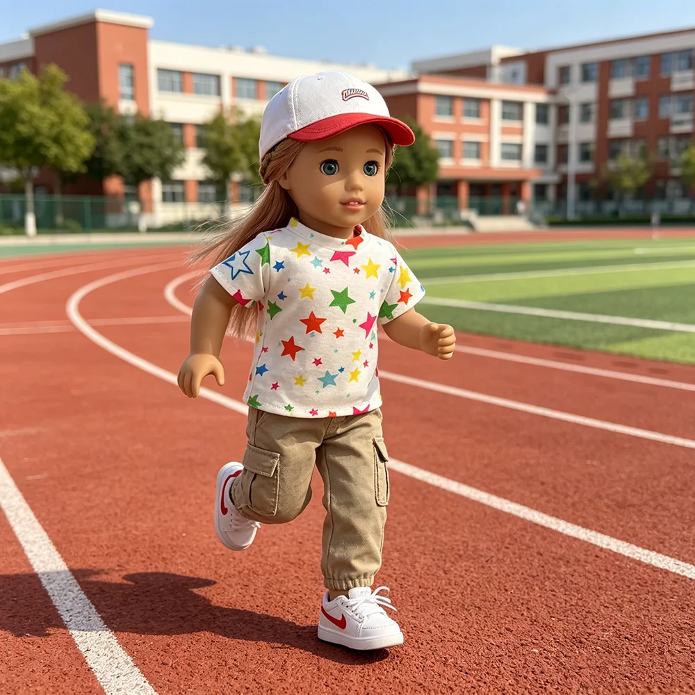 18 inch doll Girl Star Top doll colorful Star Top doll Summer Daily Versatile Top Suitable for 18 inch doll Clothing, doll Acces