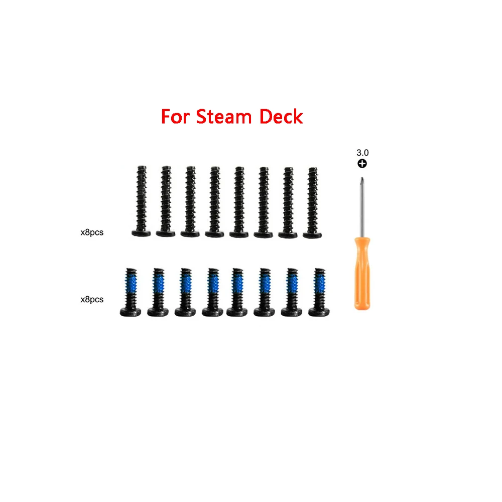 Kit de vis arrière pour console Steam Deck, vis de fixation de remplacement, accessoires de manette de jeu, couvercle arrière court et long