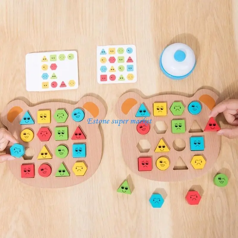 090B การสอนรูปปปริศนารูปร่างสีความรู้ความเข้าใจของเล่นเด็กวัยหัดเดินบอร์ดปีใหม่ของขวัญ