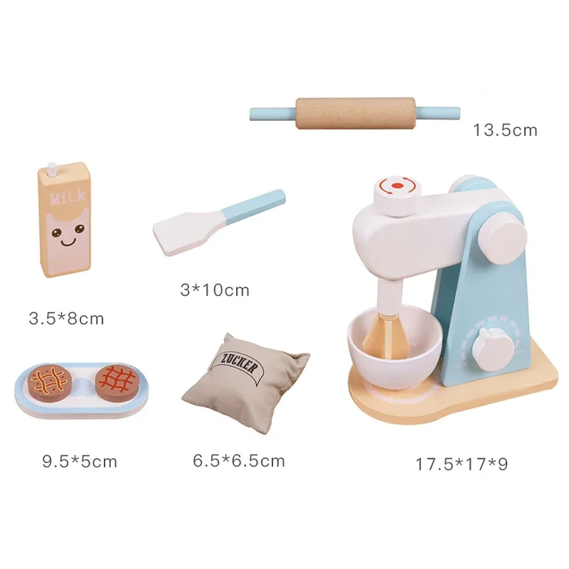 Children Wooden Kitchen Pretend Play House Toys Simulation Toaster Machine Coffee Machine Food Mixer Kids Early Education Gift