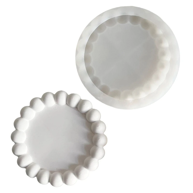 DIY Blase Untersetzer Form Runde Gips Silikon Form Handgemachte Lagerung Tablett Form 28TF