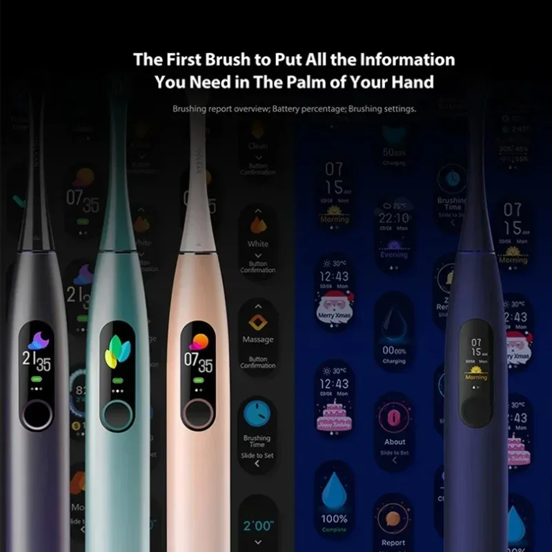 Oclean X Pro Sonic Electric Toothbrush Whitening Teeth Vibrator Wireless Charge 40 Days Works Smart APP Ultrasonic Check QH2