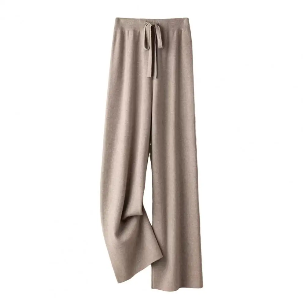 

2025 Solid Wide Pit Casual Knitted Wide-Legged Pants For Women Keep Warm In Autumn And Winter