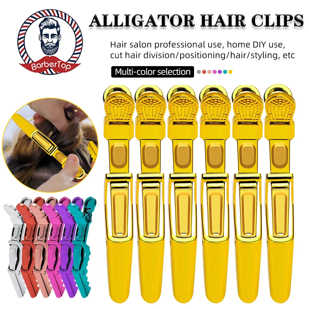 6pcs/Lot Plastic Alligator Hair Clips Hairdressing Clamps Claw Section Barber Styling Tools for Salon Hairpin Accessories