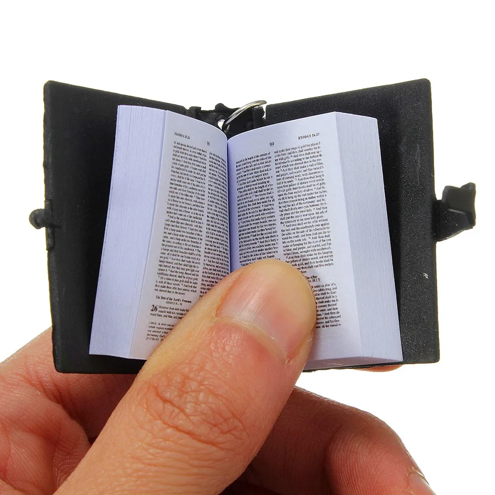 Mini HEILIGE Bibel Keychain Religiöse Christian Jesus Kreuz Schlüssel Kette Frauen Gebet Gott Segnen Geschenk Souvenirs Englisch Version