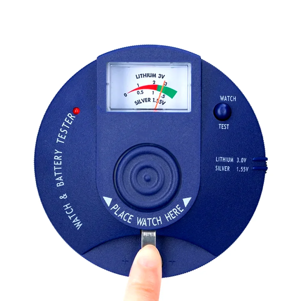 2025 testador de movimento de quartzo, testador de pulso de bateria de relógio de tipo circular e analisador de bateria de célula de botão de 1.5v 3v