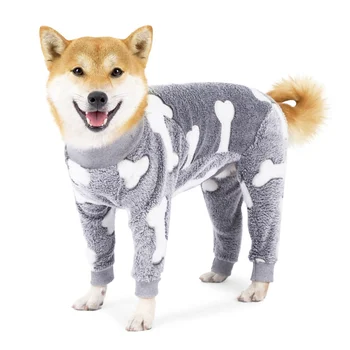 Winter Pet Dog Jumpsuit Clothes Warm Fleece Puppy Dog Pajamas Pet Overalls Costumes For Small Medium Large Dogs French Bulldog 1