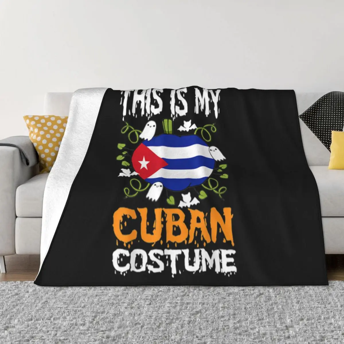 Disfraz cubano oficial bandera divertida Halloween Cuba mujer buena calidad Punk mediana edad cuello redondo manta