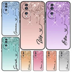 Personalised Glitter Name For Honor 90 70 50 Lite Magic 5 Pro 8X 9X Phone Case For Honor X8a X9a X7a X6a X9 X7 X8 X9b
