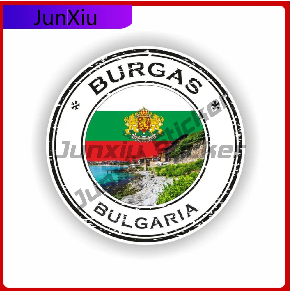 

Burgas Bulgaria Seal Sticker Round Premium Auto Accessories For Helmet Bumper Sun Protection Decoration Auto Accessories