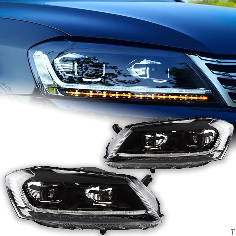 AKD Car Lights for VW Passat B7 LED Headlight Projector Lens 2012-2015 Magotan Assembly Dynamic Signal DRL Auto Accessories