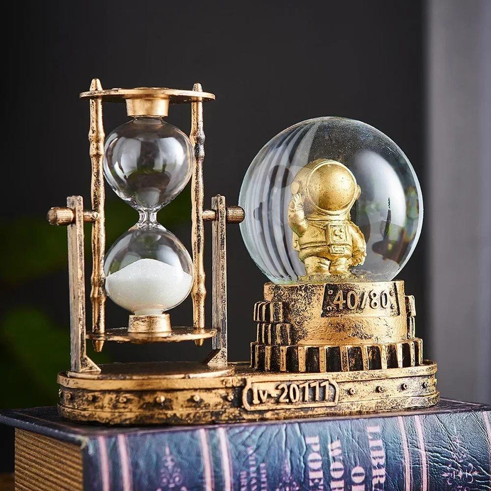 Vintage Hourglass Luxury Home Decoration Room Rotating Metal Sandglass Office Desk Accessories Sand Clock Timer Home Accessories