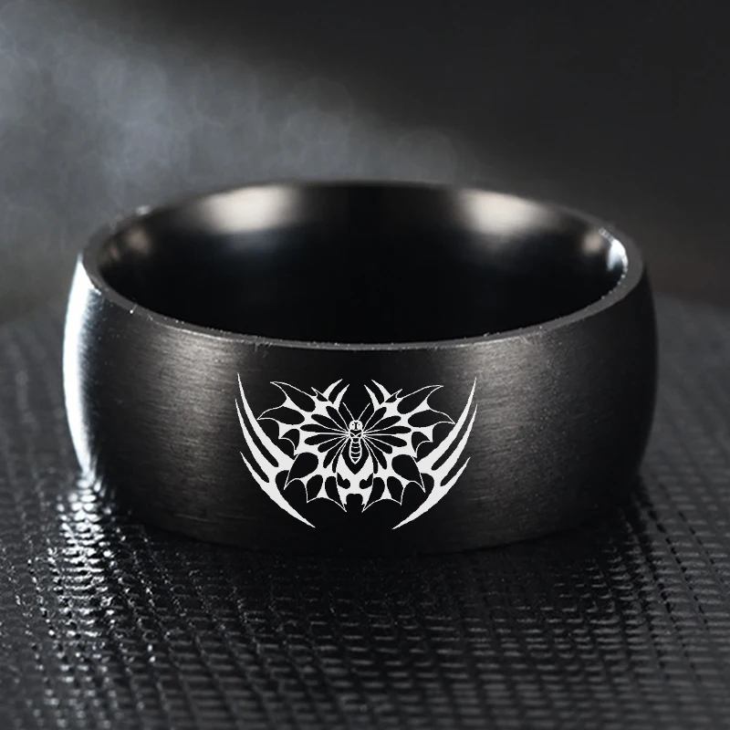 

Fashion Stainless Steel Spider Ring for Men Women 8MM Wide Finger Rings 2025 Hip Hop Punk Jewelry Birthday Gift for Lover Friend