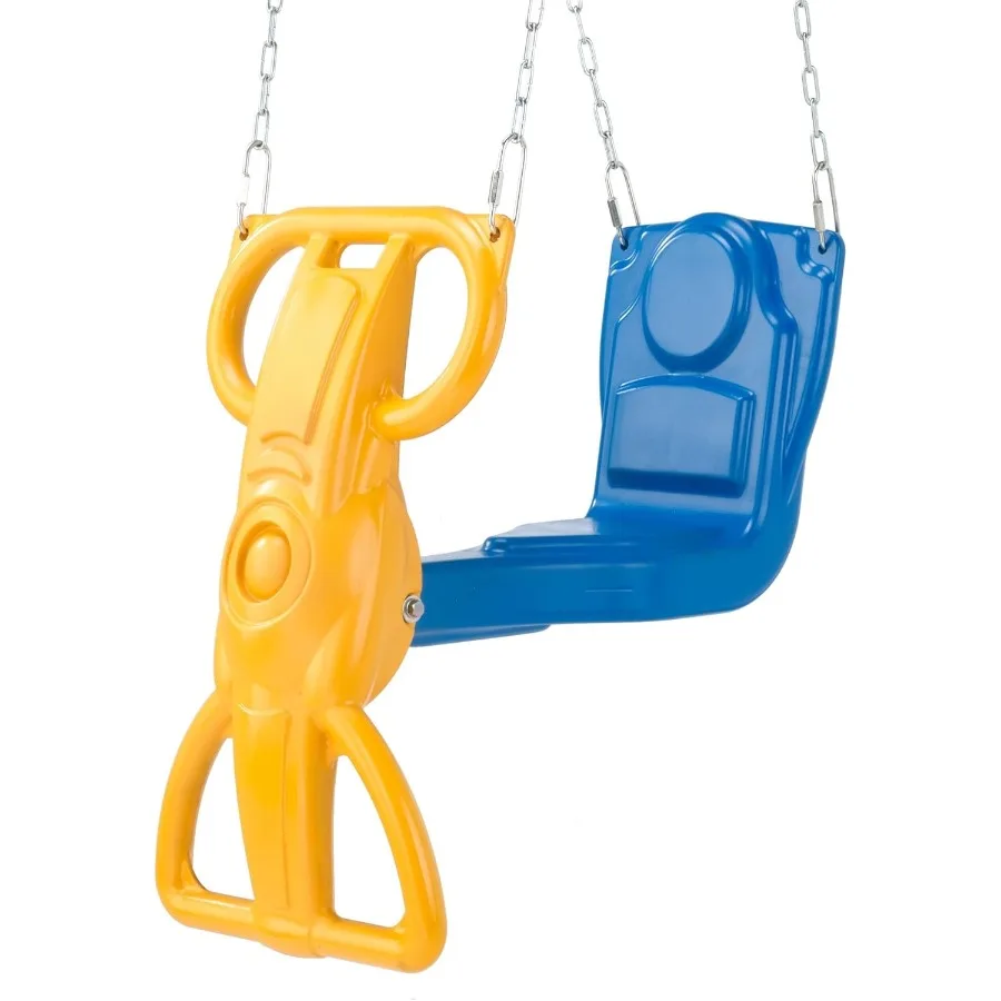 Swing-N-Slide Wind Rider Glider Swing Amarillo Azul 72H x 14W x 25L