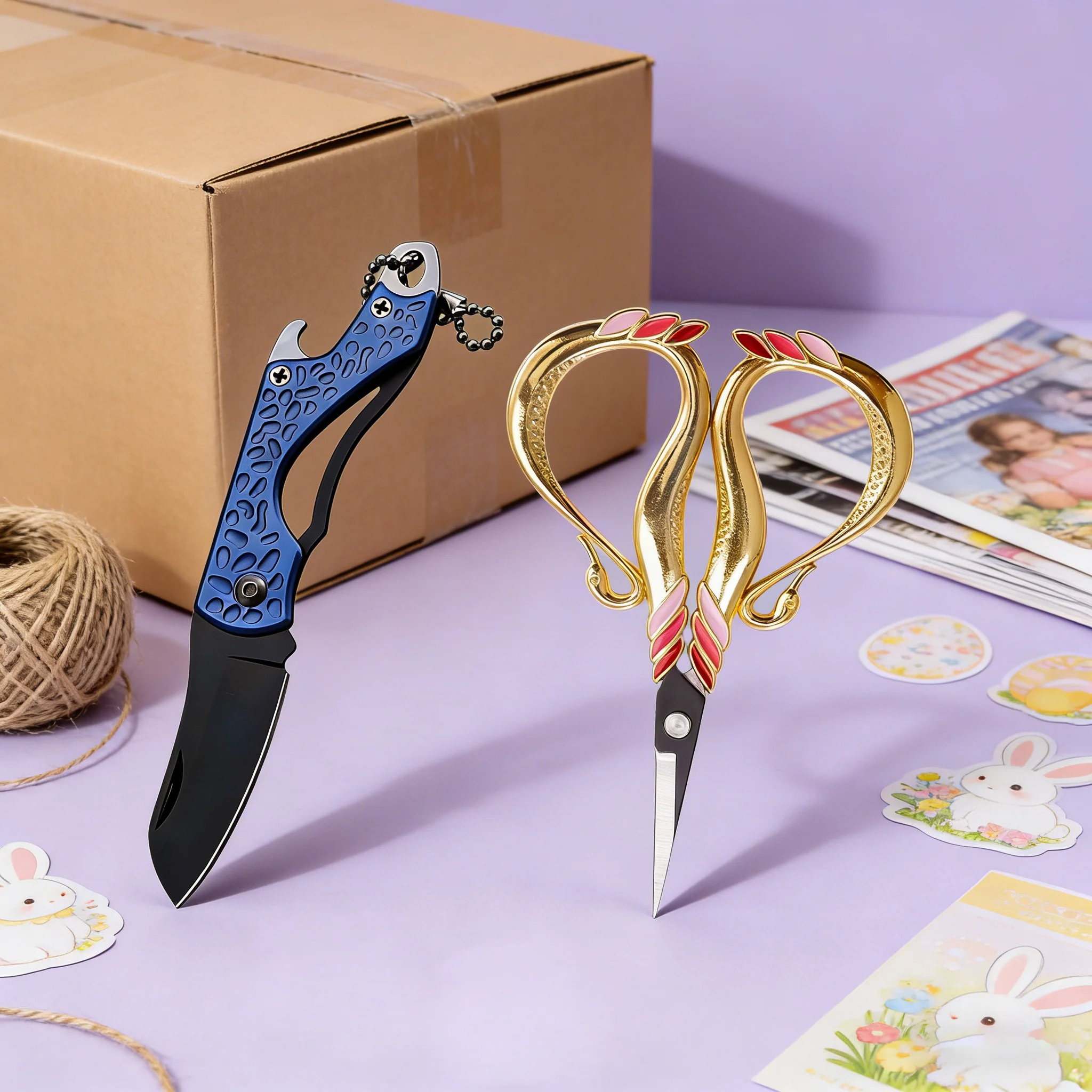 1/2PCS,Sewing Scissors Embroidery Cross Stitch Needlework Thread Trimming DIY Utility Folding Knife Outdoor Camping Tools