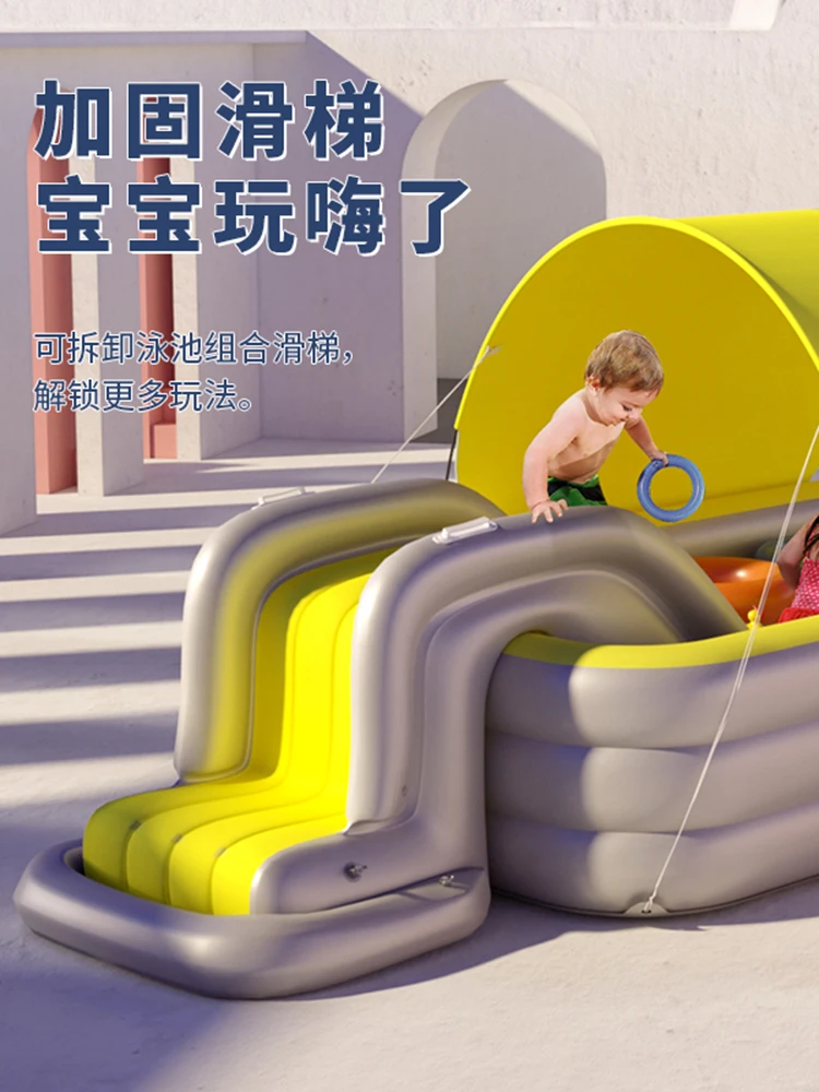 Luxury inflatable swimming pool villa, home, adults, children, babies, children, children, slide, play pool, outdoor, large