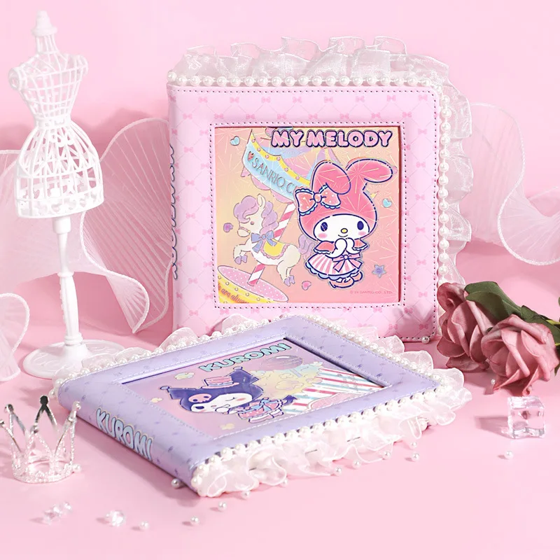 New Sanrio Genuine Lace Series Square Hand  Account Notebooks Anime Kuromi  My Melody Planners Offfice Stationery For Girls Gift