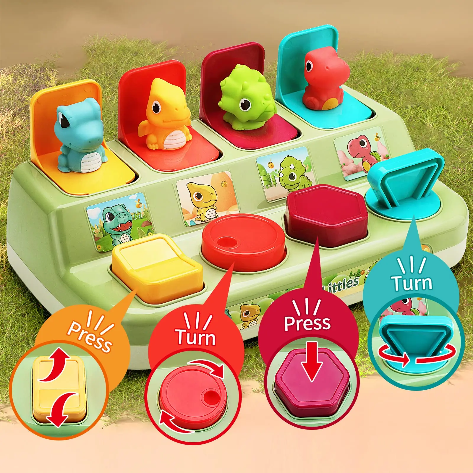 Children's Early Education Hide and Seek Switch Toys Exercise Baby Fingers Flexible Pop-up Switch Box Boys Girls Montessori Toys