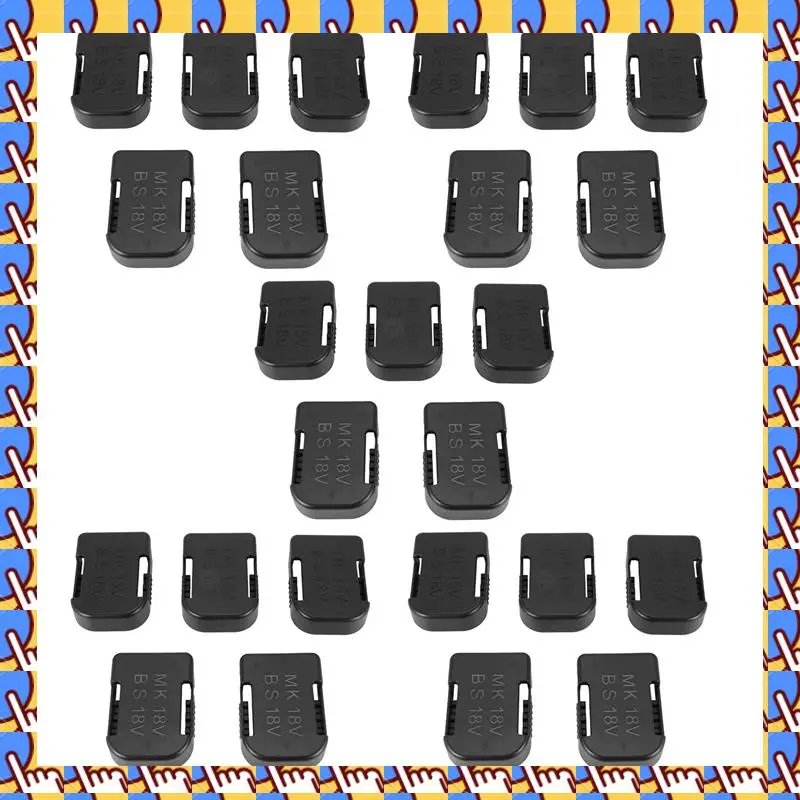 

A79I 25 шт. стеллаж для хранения батарей Чехол-держатель батареи для крепежных устройств 18 В (черный)