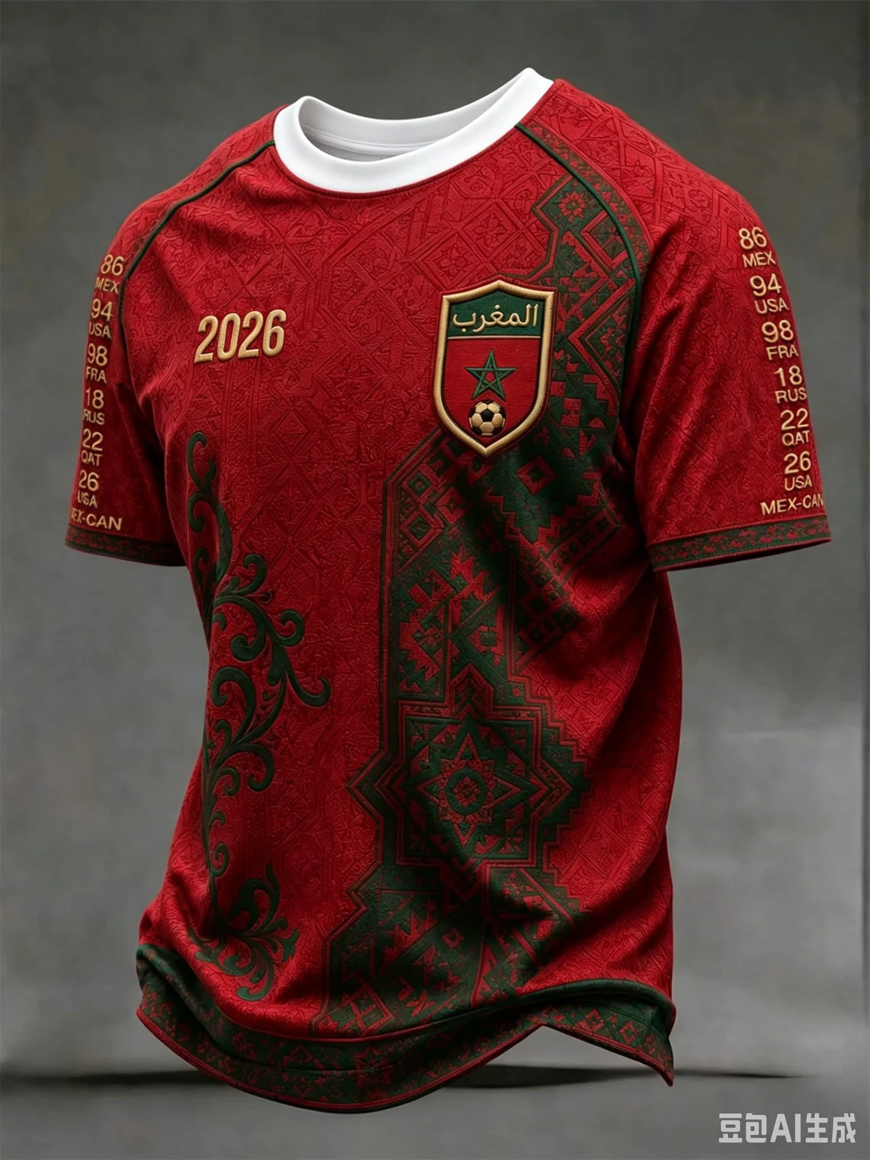 Morocco Football Fans Men Red Oversized  New Quick-dry Print Short Sleeve Tee Team Soccer Casual Sports Jersey Family Kids Tees