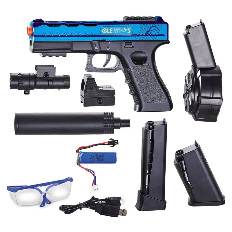 The Classic G17 Manual and Electric Water Bullet Gun Is a Popular Cross-Border Toy for Boys, Suitable for Outdoor Interactive Shooting Games