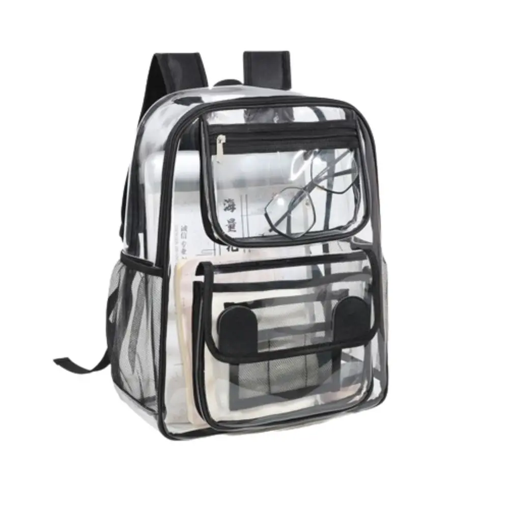 Casual Large Capacity Transparent Backpack Waterproof Portable PVC Backpack Visible Knapsack Students School Bag Fitness