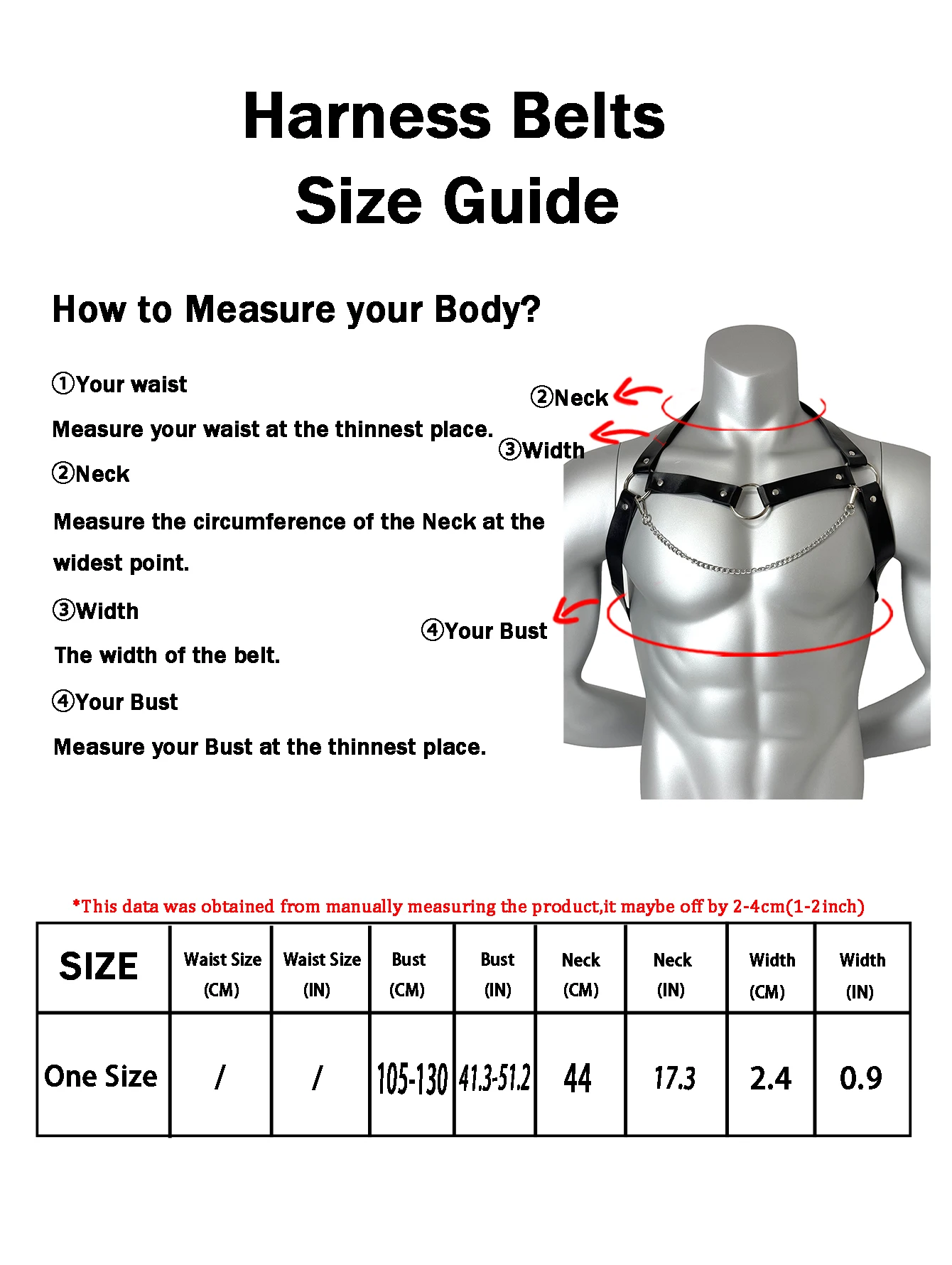 Men's Belt PU Leather Harness Strap Belt with Chest Chain Shoulder Belt Metal Ring Y2k Goth Punk Clothing Accessories view 6
