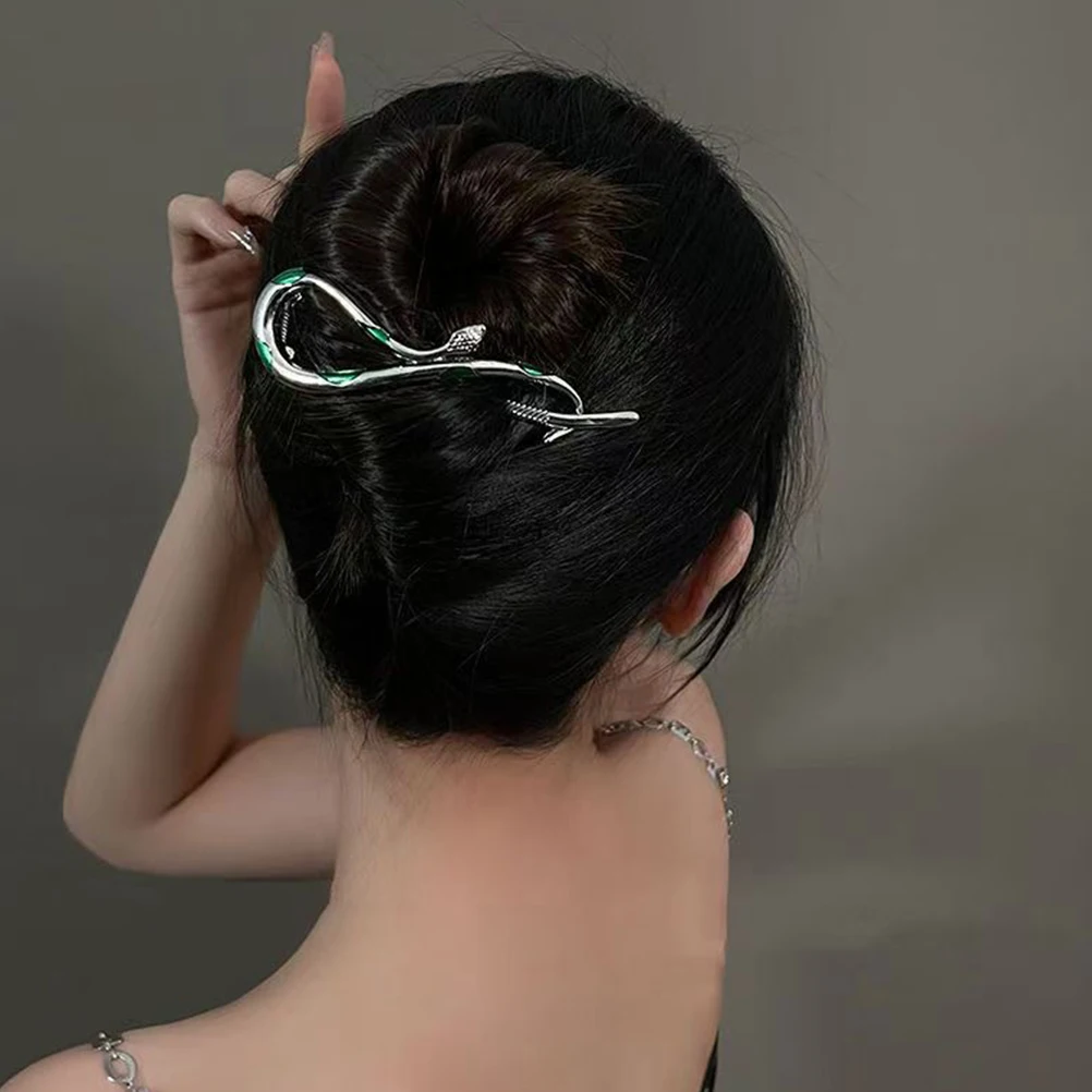 

4pcs Snake Style Hair Clips for Women Golden Silver French Twist Banana Clips Metal Alloy Large Hair Accessories