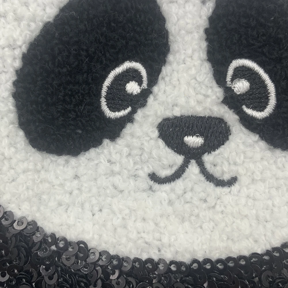 1 Piece Of Fashion Animal Cute Embroidery Sequins Panda Patches Use On Clothing Knapsack DIY Hand Suture Decoration Accessories