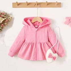 PatPat  Toddler Girl Sweet Hooded Loose Coat/Jacket/Top Soft and Comfortable  Perfect for Outings and Daily Wear