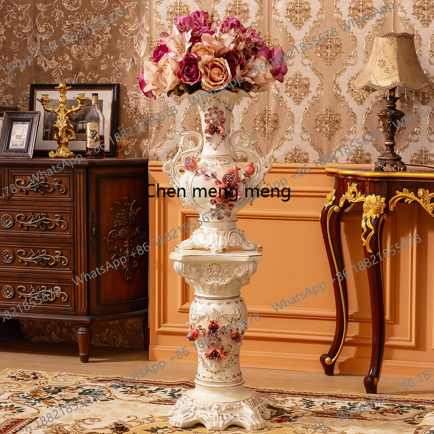 

Luxury European style, ceramic, living room floor-to-ceiling extra-large vase high large entrance decoration ornament