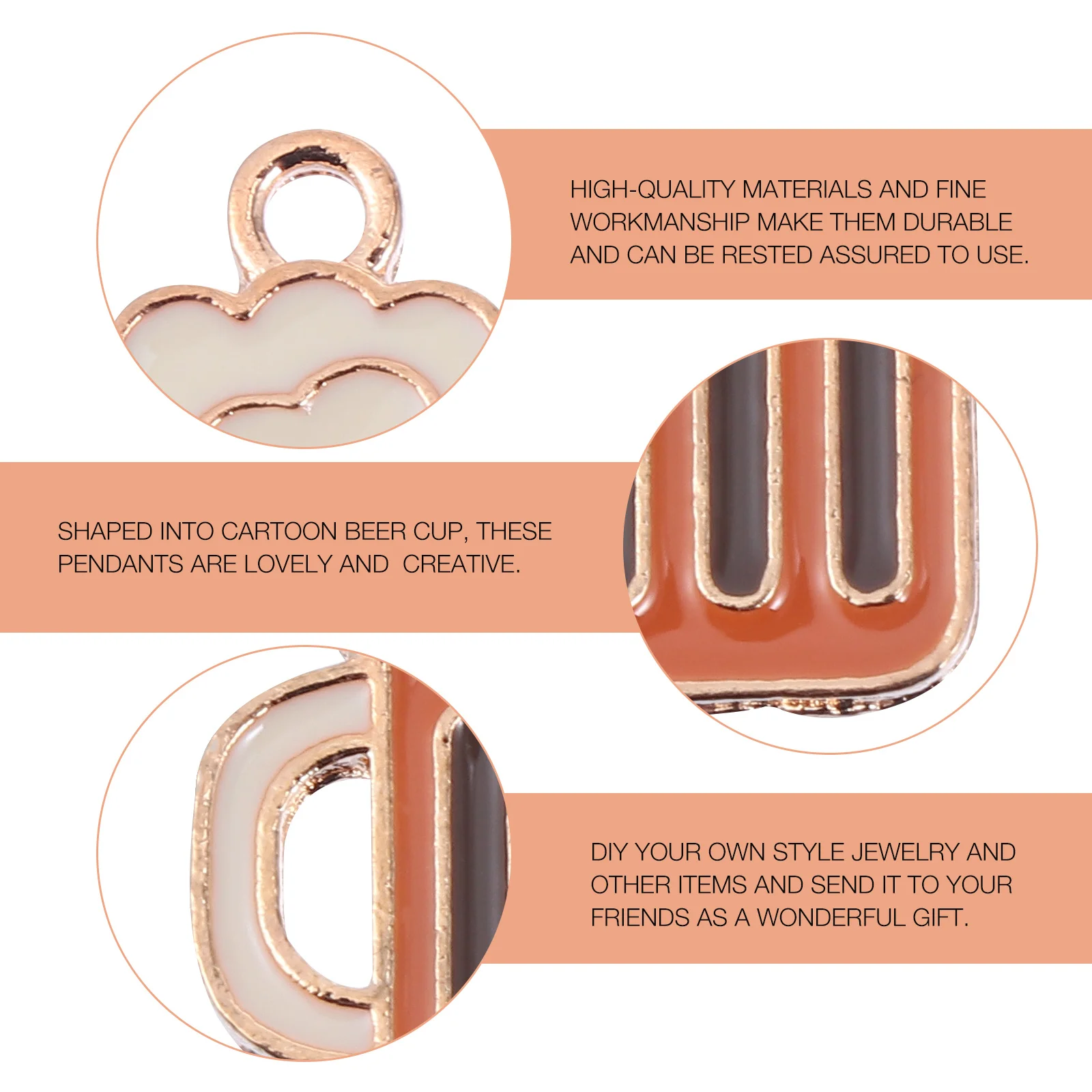 NOLITOY 20 قطعة البيرة الزجاج قلادة مجموعة خمر المينا سحر سبيكة استرخى أقراط الكورية نمط قلادة كوب حلية حقيبة #3