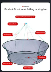 Open folding fishing cage, shrimp cage, lifting net, moving net, fishing net