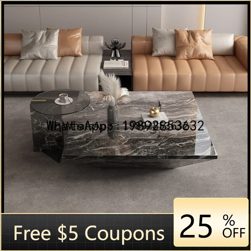 

G1 Italian Minimalist Living Room Home Coffee Table High-end Premium Foshan Natural Stone Coffee Table Natural Marble